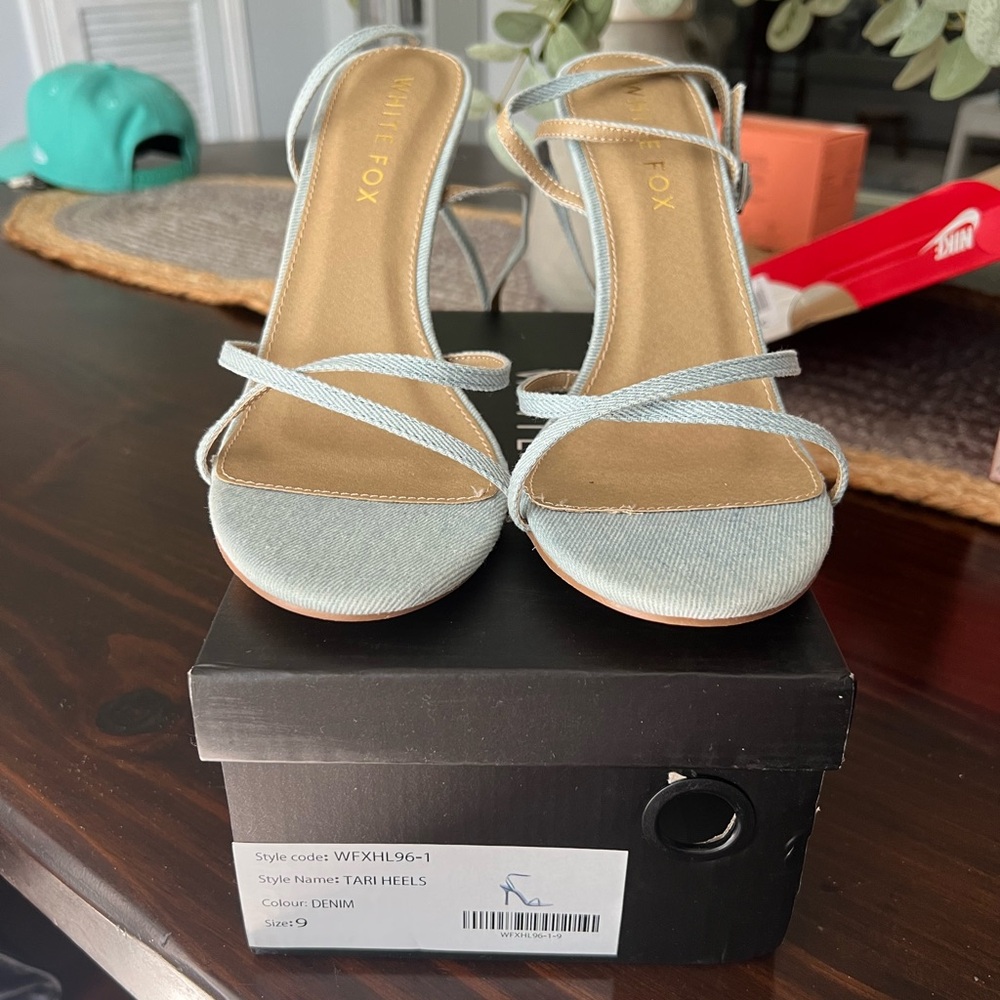 New White Fox Boutique Denim Heels - Picture 2 of 3